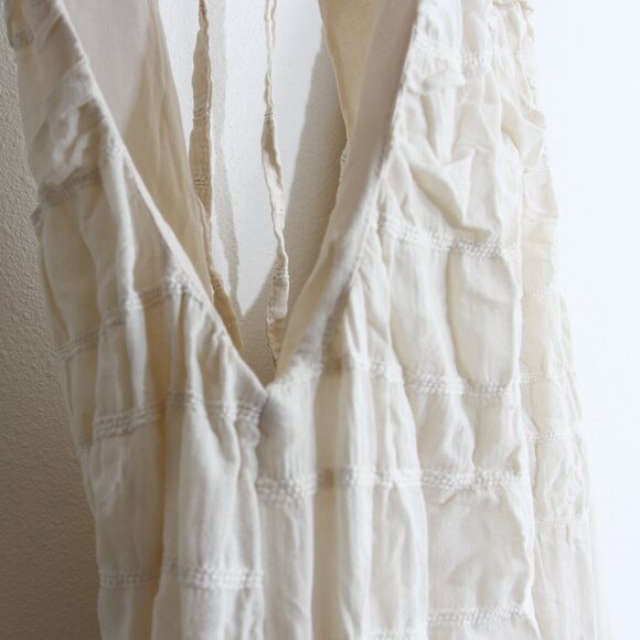 Free People Agatha Midi Dress White Cotton Sleeveless Slit V-Neck Size Small - Picture 9 of 16
